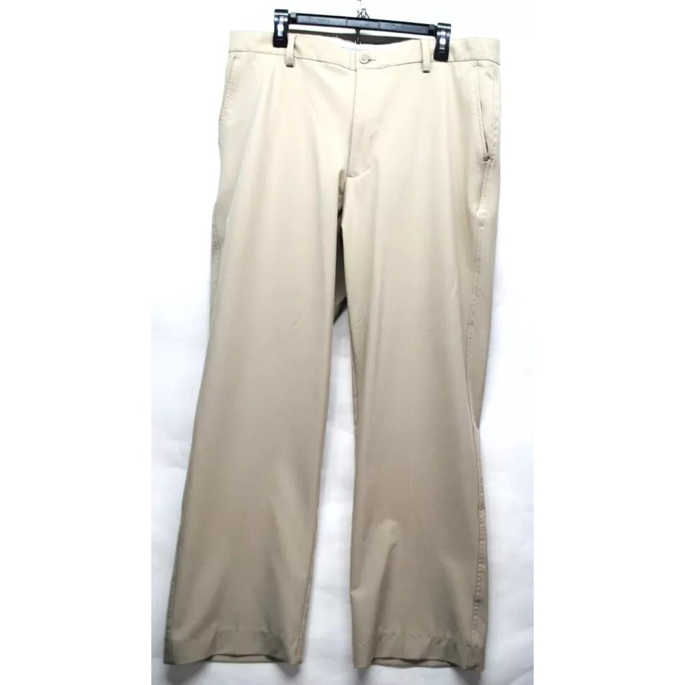 FootJoy Mens Size 38X32 Meas 38X30 Tan Flat Front Performance Golf Pants (J6)